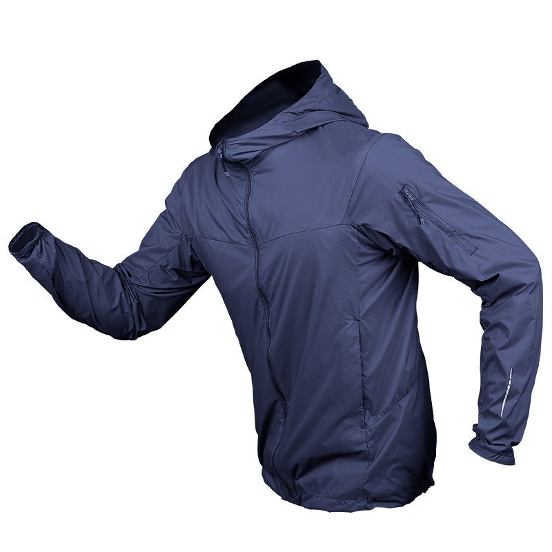 JACKSANQ Men's Hiking Hooded Quick Dry Skin Clothing Outdoor Sport Sun Protection Camping Trekking Climbing Male Overcoat RA340: Blue / Asian Size L
