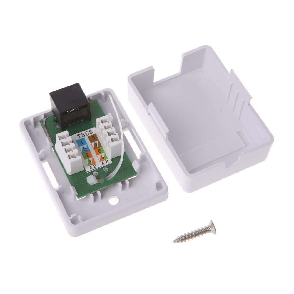 Adaptateur Jack pour coupleur mural Cat5e RJ45, modèle 8P8C, UTP, Port unique non blindé, boîte