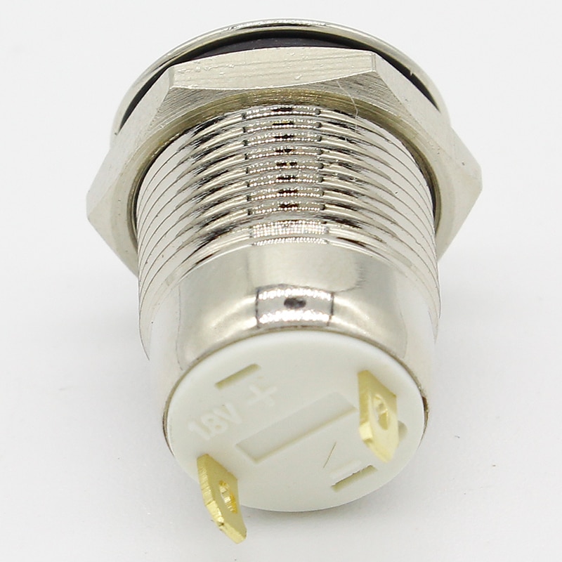 1pcs 12mm Waterproof Momentary Flat Round Stainless Steel Metal Push Button Switch Car Start Horn Speaker Bell Automatic Reset