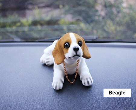 Bobble Head Dog Car Dashboard Doll Auto Shaking Head Toy Ornaments Nodding Dog Car Interior Furnishings Decoration: Beagle