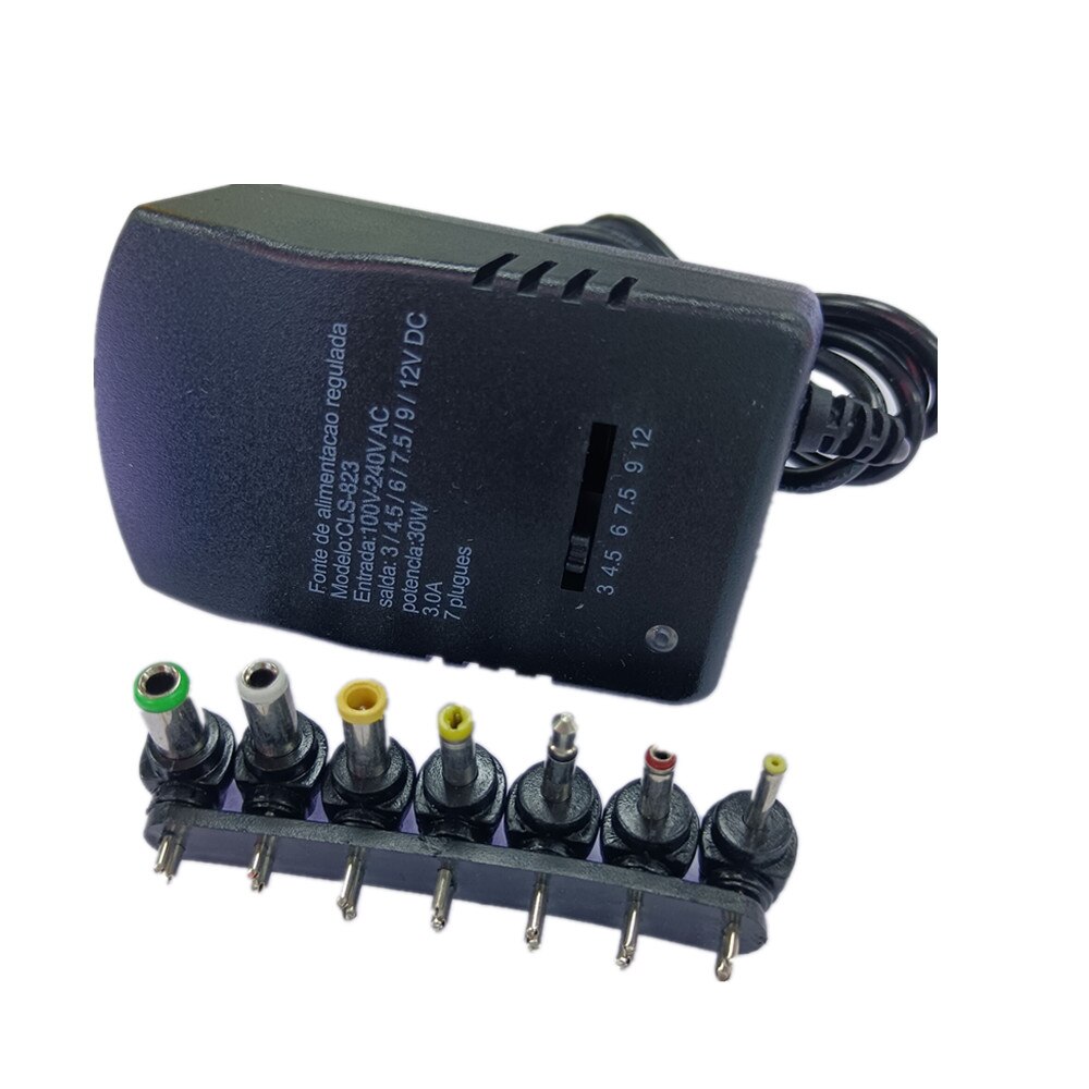 Universal power Supply adapter Multi 3V 6V 9V 12V Power Supply Adapter 3 6 9 12 V Volt Converter Cable 7 Plugs Adapters 3A 30W