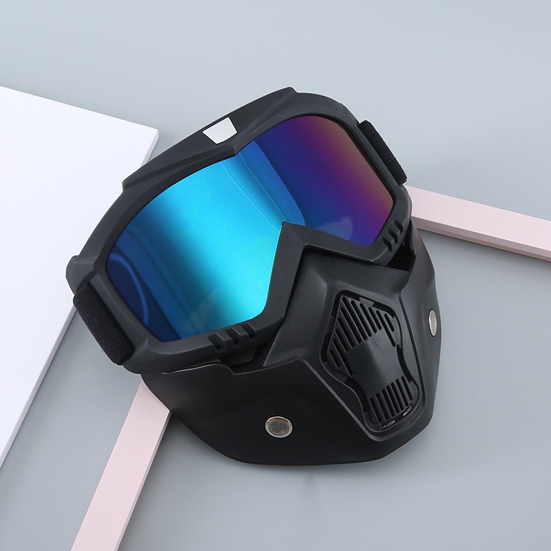 Motorfiets Bril Motocross Motor Moto Bril Afneembare Goggle Uv Bescherming Ski Bike Voor Halley Open Helm Masker: A