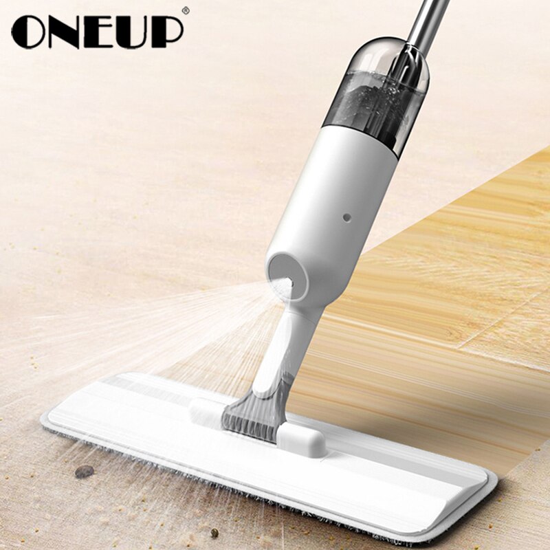 Oneup spray water desinfecterende vloeibare dweil huishoudelijke houten vloer dweil 360 graden roterende handmatige waternevel dweil