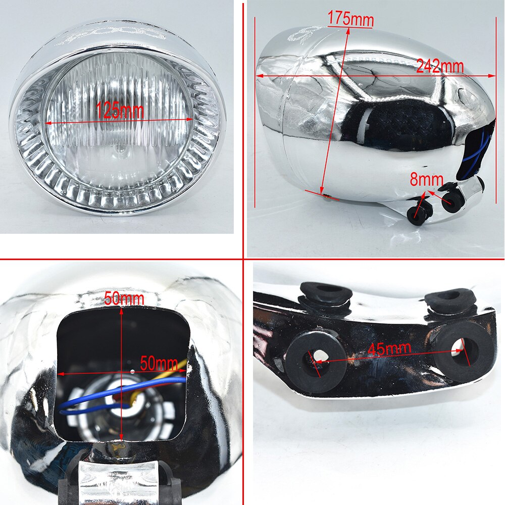 35W Motorcycle Custom Low High Beam Headlight For Harley Dyna Road King Softail CBR600RR YZF-R1 R6 V Star ZX Ninja C90