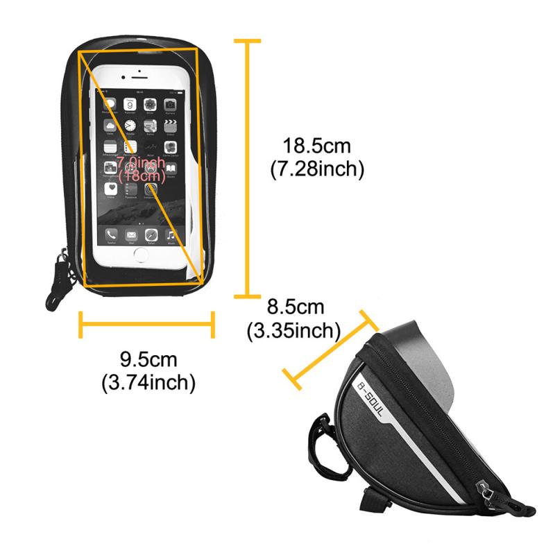 B-Soul Draagbare Waterdichte Fietstas Fiets Head Tube Stuur Mobiele Mobiele Telefoon Bag Case Telefoon Houder Voor 6.5in