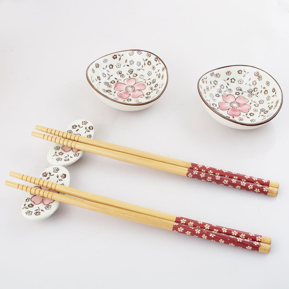 Japanese Tableware Set Ceramics Sushi Saucer Set for Two in Box 3 Colors