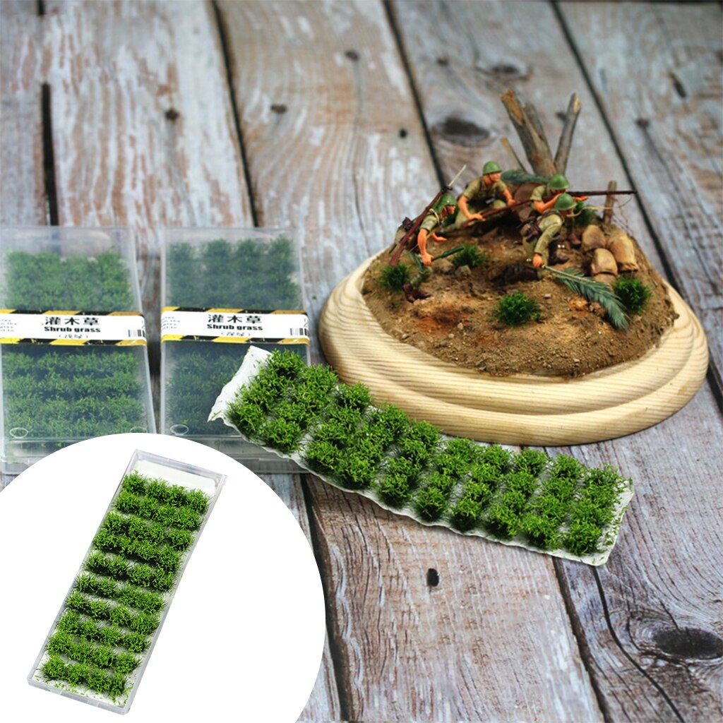 40 Pieces Grass Tufts for Sand Table Model Dioramas Railway Layout Miniature Accessories 1:35 1:48 1:72 1:87 Scale: Light Green