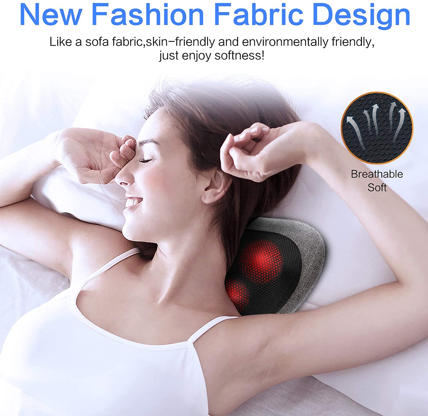 Back Massager with Heat,Shiatsu Back and Neck Massager with Deep Tissue Kneading,Electric Back Massage PillowCar,Office,home