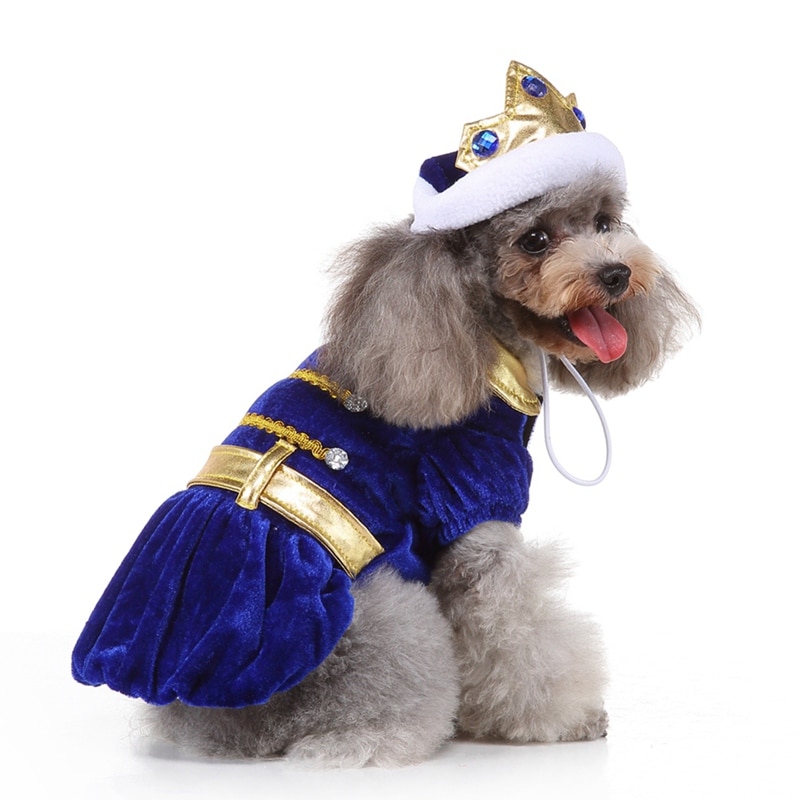 Hond Halloween Kleding Kostuum Funny Cosplay Prins En Koning Outfits Set 2-legged Jas Jas Met Hoed Voor kleine Honden