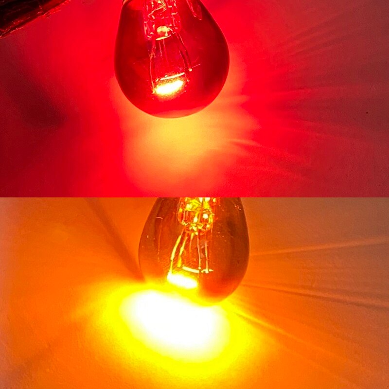 Luces Intermitentes externas para coche, bombilla halógena de , color rojo ámbar, T25, 3156, 3157, P27W, 12V, 27W, 2 uds.