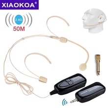 Xiaokoa 2.4G Head-Mounted Draadloze Microfoon Zender Met Ontvanger Voor Tour Guide Onderwijs Voice Versterker Luidspreker