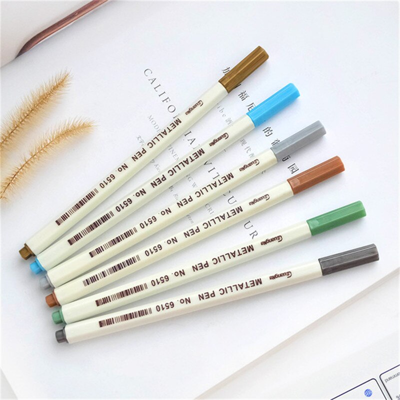 10 Kleuren Set Tekenen Schilderen Marker Pennen Metallic Pen Voor Zwart Papier Glas Hout Kunst Schoolbenodigdheden Briefpapier Handtekening Pen