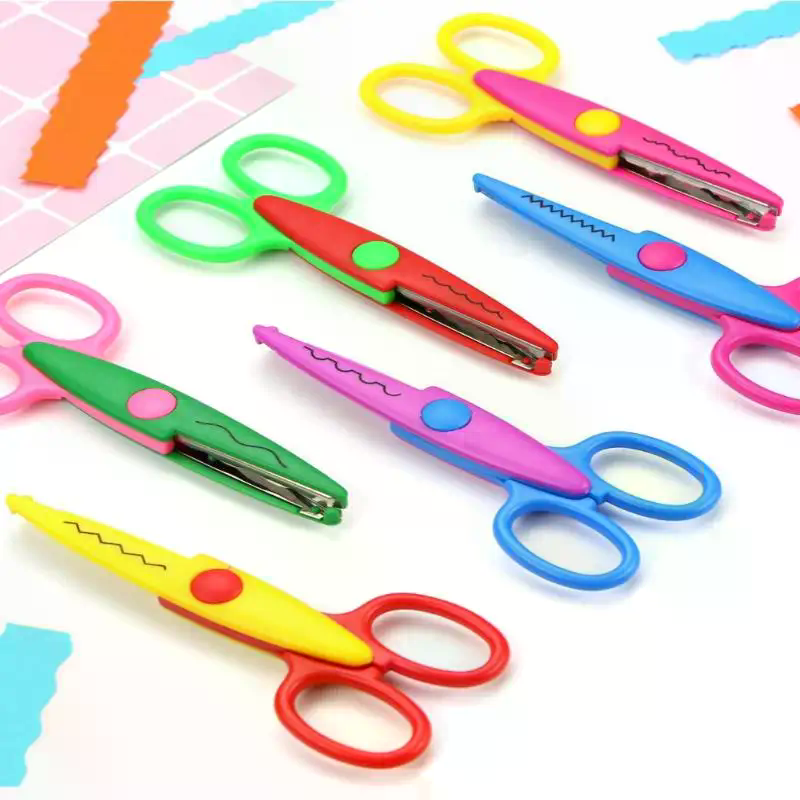 Wavy Pattern Scissors DIY Handmade Paper Cutter Craft Paper Card Photo Cutting Tools Kids Office Supplies
