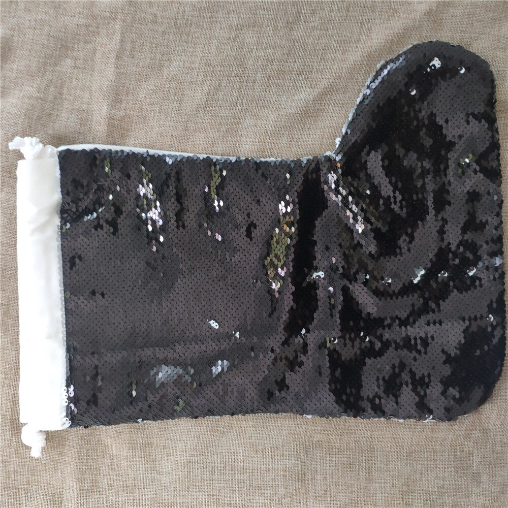 Impressão de transferência térmica mágica lantejoulas meias de natal diy personalizado em branco suprimentos tamanho por atacado: 42*26cm: black