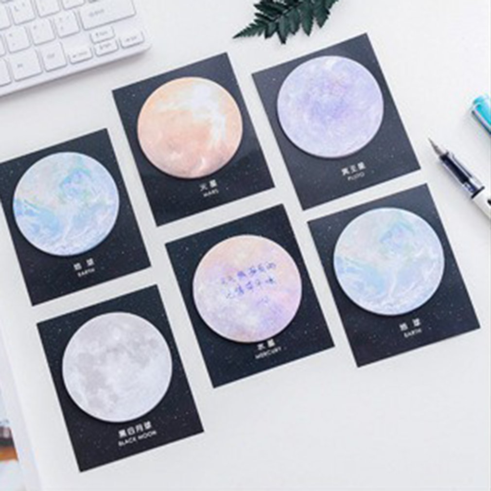 Planetary Post-it Notes Round Tearable Notes Convenient Memo Pad Message Notes Sticker Delicate