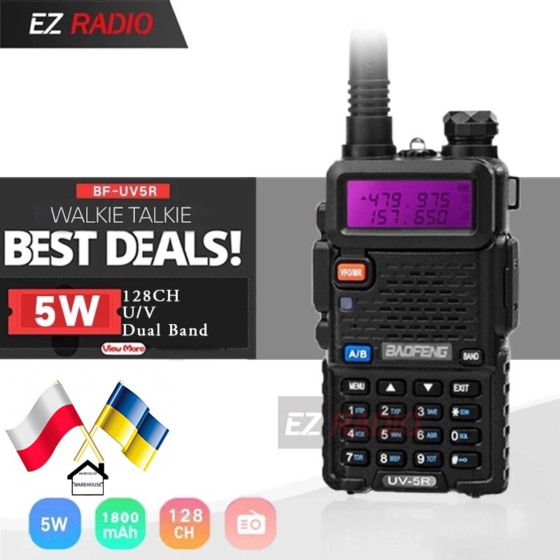 Baofeng UV-5R Walkie Talkie Dual Band 2 Manier Cb Ham Radio UV5R 5W Vhf Uv 5R Hf Transceiver uv 82 Snelle Levering Van Polen Eu