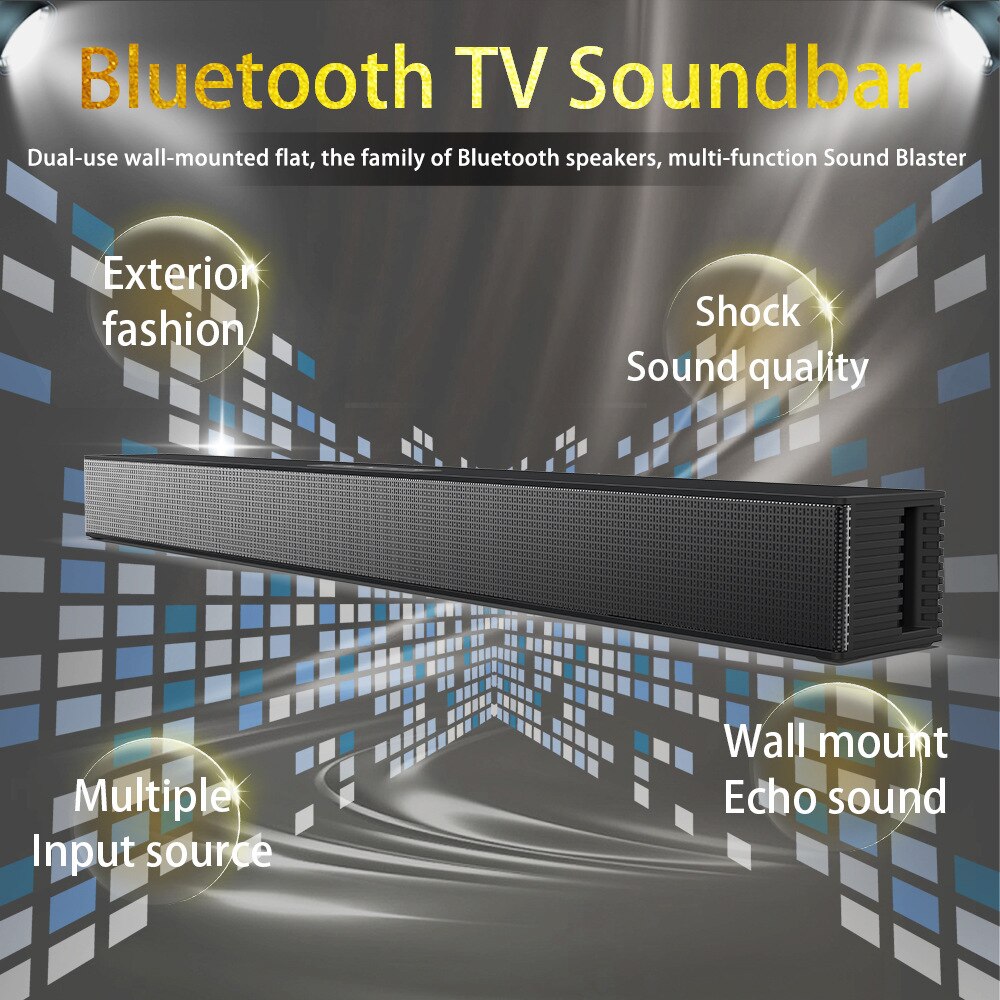 Draadloze Tv Bluetooth Speaker Home Theater Bar Muur Gemonteerde Luidspreker Subwoofer Super Bass Speaker Ondersteuning Tf Card Computer