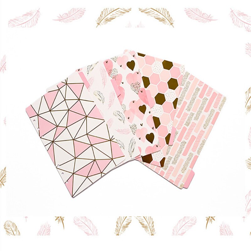 5 Stuks Vintage Bloem Kawaii A5 A6 Losse Blad Spiraal Bindmiddel Index Separator Pagina Verdelers Voor Lovedoki Dagboek Boek Briefpapier: shaonv / A6