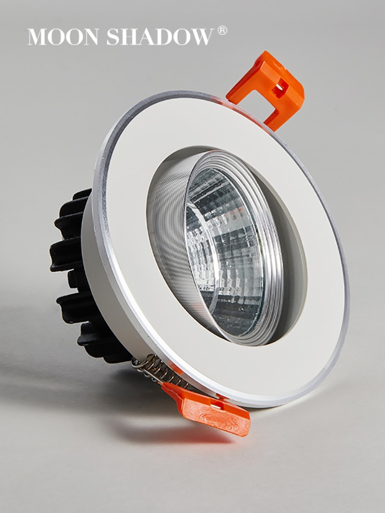 MOONSHADOW Led Spotlight Embedded Living room Downlight Ceiling Hole Lamp Concealed Household Round Panel Light 220V