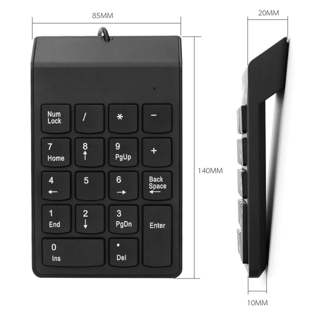 Lille usb kablet numerisk tastatur numerisk tastatur 18 taster digitalt tastatur til bogholderi laptop notebook tablets