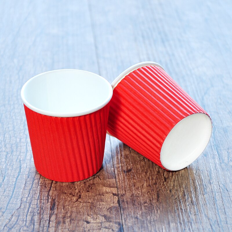 100pcs Double layer paper disposable coffee cup 100ml 4oz small thick dirnking papaer cups birthday party favors milk tea cup: cup