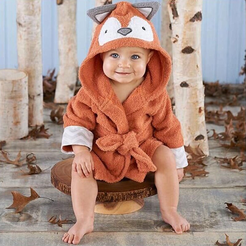 Robes de dessin animé pour enfants, pyjama en flanelle pour garçons et filles, barboteuse, vêtements de nuit, à capuche, pour enfants: Orange / 5