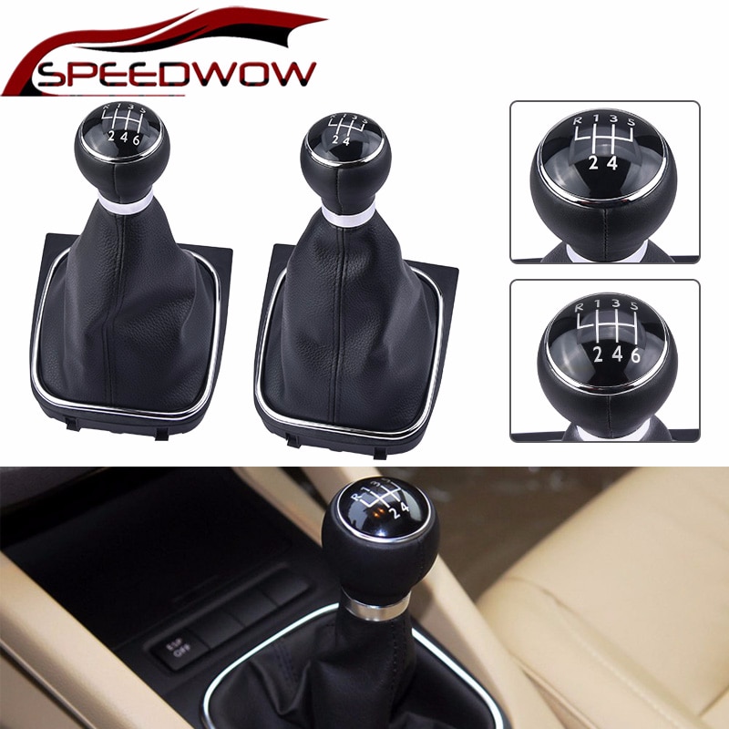 Speedwow pu läder bil växelspak växelspak damask dammskydd för vw golf 5 6 jetta  mk5 05-10 sagitar  mk6