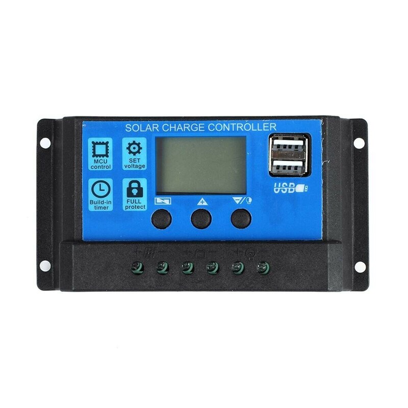 Zonnepaneel Acculader Kit, 12V 24V 25W Monokristallijne PV Module met 30A Laadregelaar Verlengkabel, Draagbare Zonnelader Off Grid Kit voor RV Marine Boat Off Grid Systeem