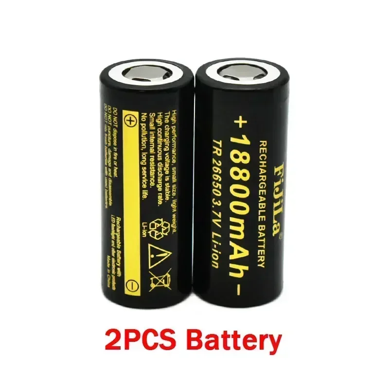 26650 3.7V 18800mAh Battery High Capacity 26650 50A Power Battery Lithium Ion Rechargeable Battery for Toy Flashlight+charger