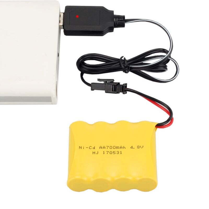 P82F Charging Cable Battery USB Charger Ni-Cd Ni-MH Batteries Pack SM-2P Plug Adapter 4.8V 250mA Output Toys Car