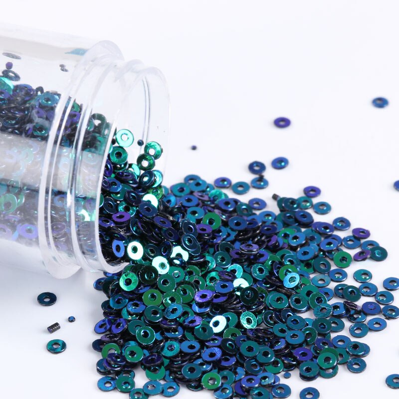 4000 Stks/partij 2Mm Platte Ronde Losse Pailletten Pailetten Naaien Wedding Craft, Kleurrijke Nail Arts, nachtclub Jurk Naaien Accessoires: AB Black 321