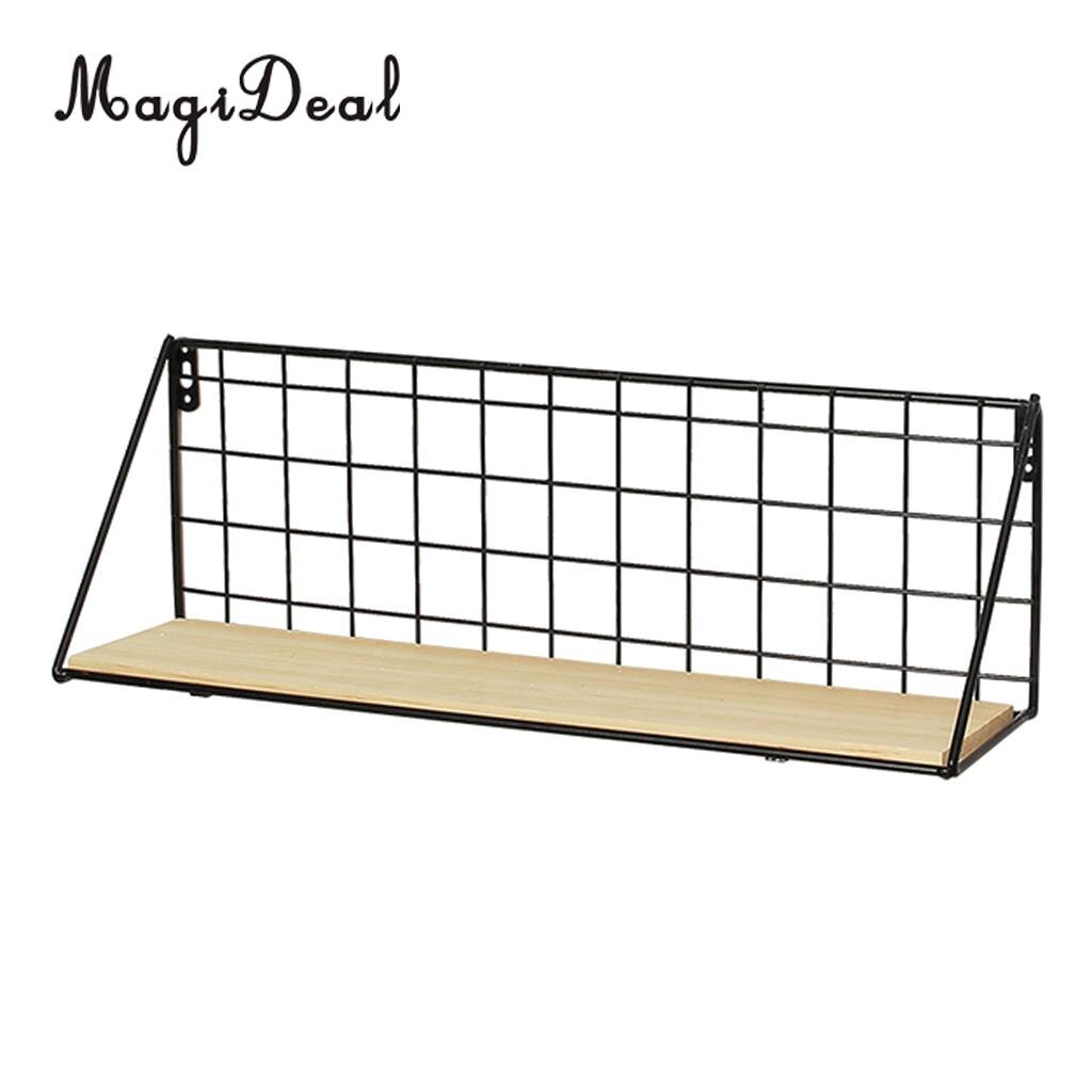 Home Decorative Wire Wall Hanging Window Box Case Holding Flower Pot Rack Plant Pot Planter Black Supports Display Stand: L