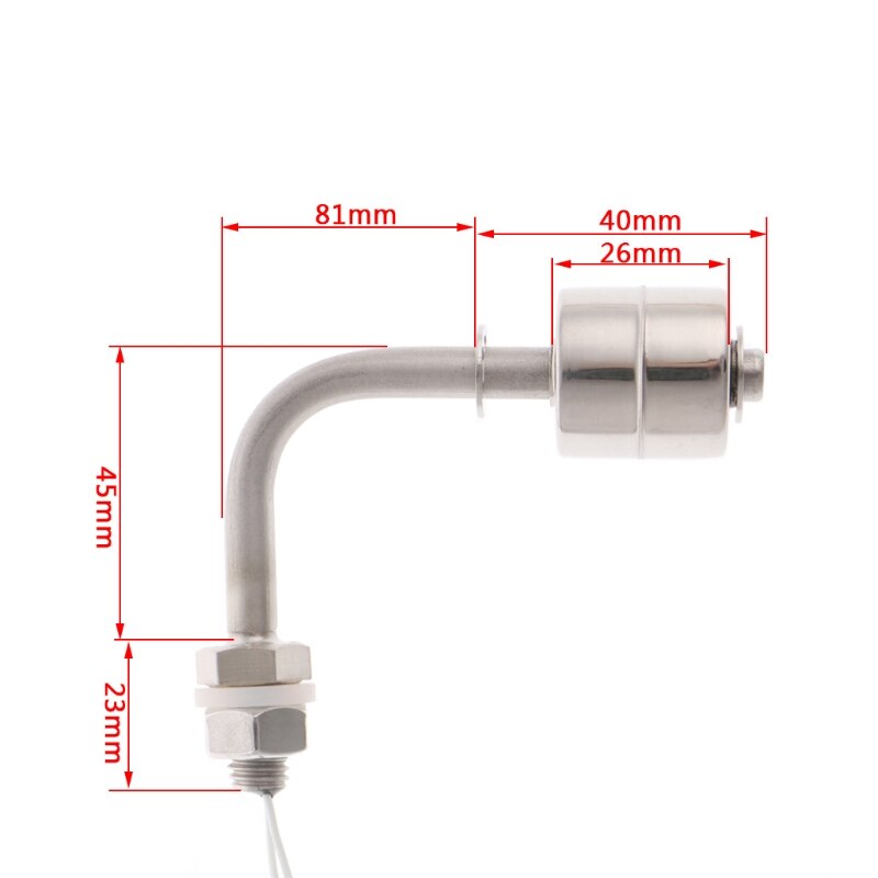 Stainless Steel Float Switch Right Angle Vertical Head Liquid Water Tank Level Sensor