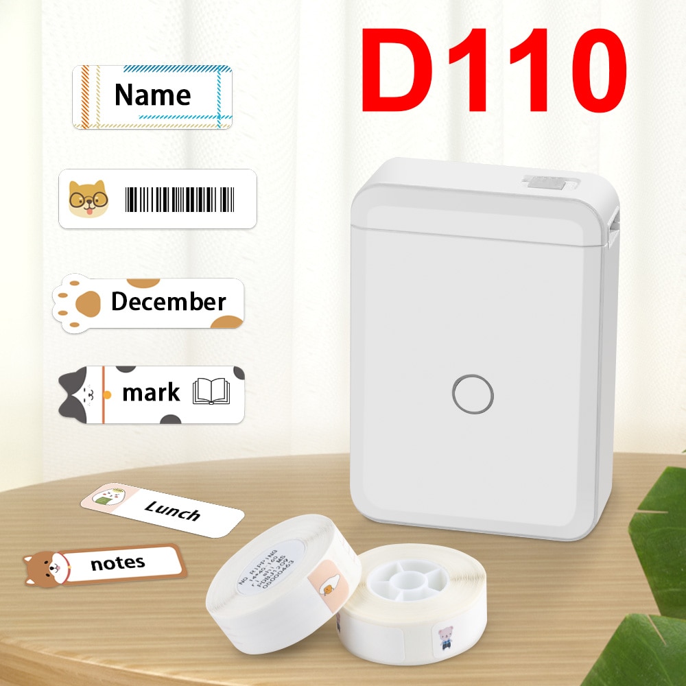 Niimbot D110 – Machine à étiquette autocollante sans fil, impression blanche, pour imprimante de poche originale