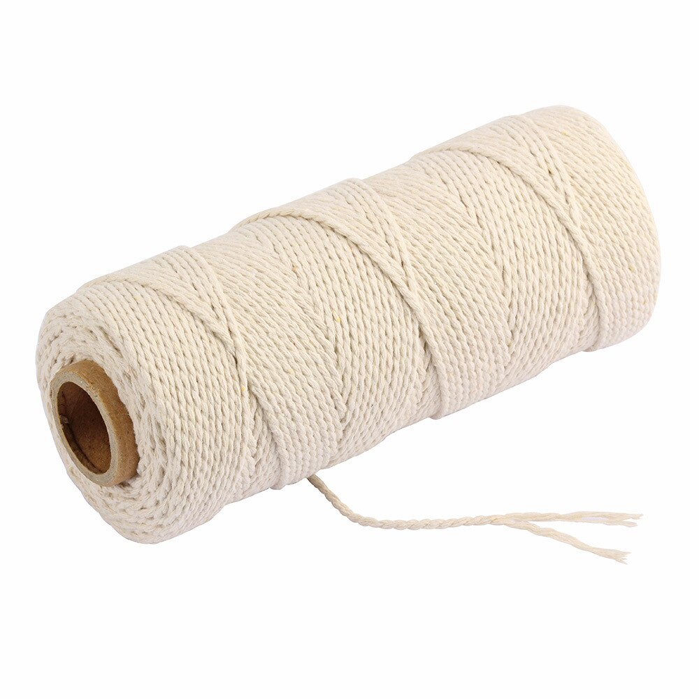 1/ 2 / 3mm*200m ren bomull snodd rep hantverk macrame hantverkssnöre beige bomull linne rep hemtextilier lädersömnad