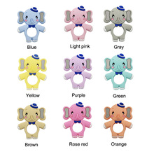 10pcs Olifant Silicone Bijtringen Schattige Dieren Tandjes Hanger Ketting DIY Handgemaakte Chew Charms Baby Tandjes Speelgoed BPA Gratis