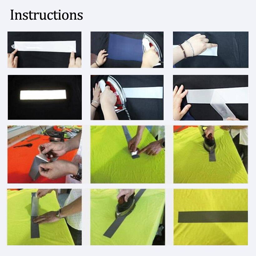 Width 25mm High Visibility Silver Reflective Tape Heat Transfer Vinyl Film DIY Fabric Iron on For Clothing