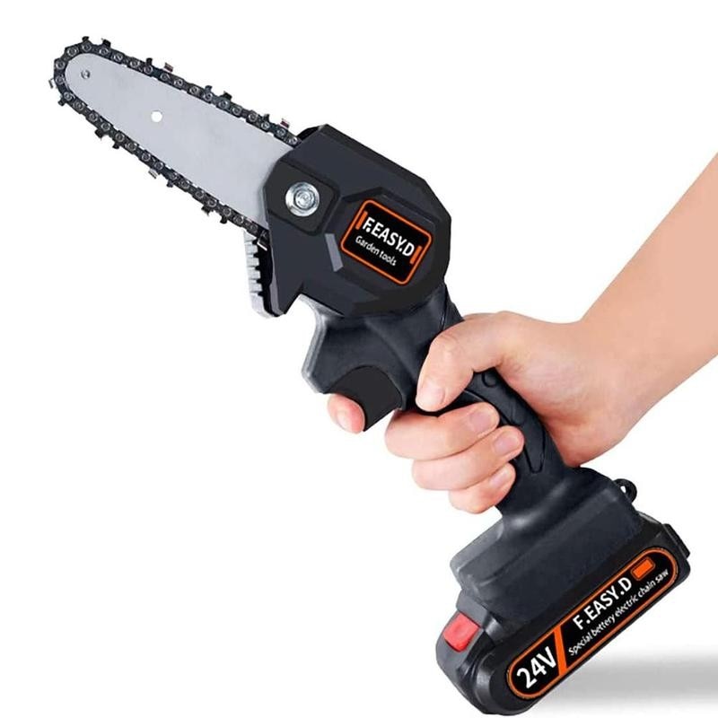 Mini Chainsaw Battery Electric Pruning Saw With Batterys Rechargeable Woodworking Garden Logging Tools Mini Chainsaw Battery