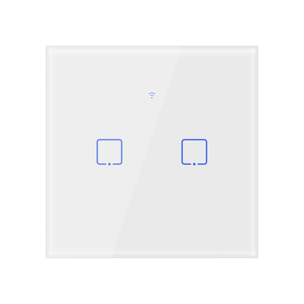 WiFi Smart Touch Light ON/OFF Wall Switch Work With Apple HomeKit for Smart Home Light Control: 2 gang