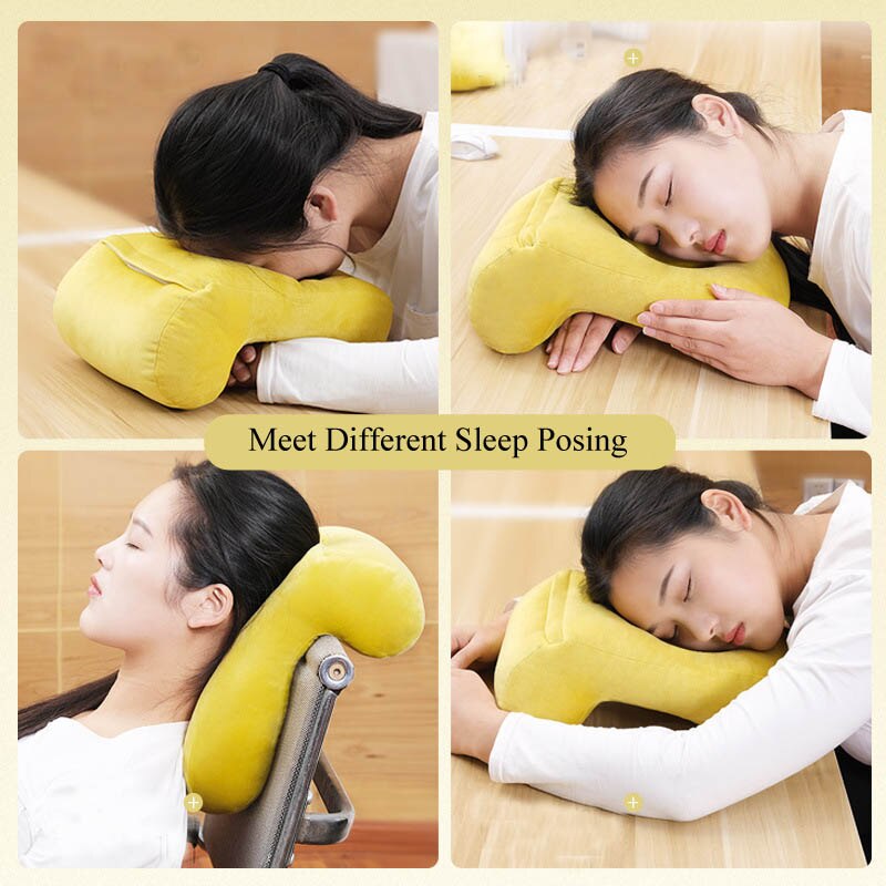 Oreiller de bureau pour la sieste et le cou, avec ajouré, pour le dos et le visage, décoration de la maison