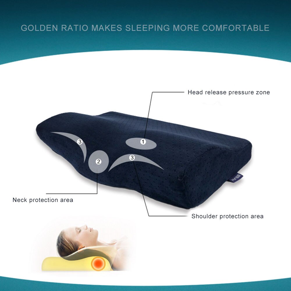 Memory Foam Bedding Pillow Neck protection Slow Rebound Memory Foam Butterfly Shaped Pillow Health Cervical Neck size in 50*30CM