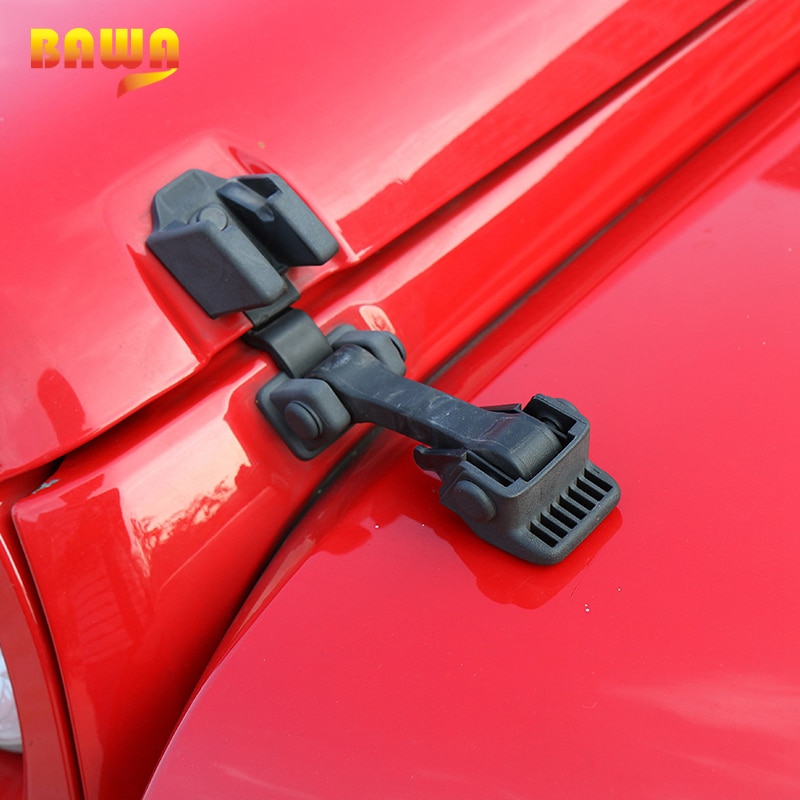 BAWA Engine Bonnets Hood Latch for Jeep Wrangler 2007 ABS Original Black Hood Lock For Jeep Wrangler Car Hood Locks