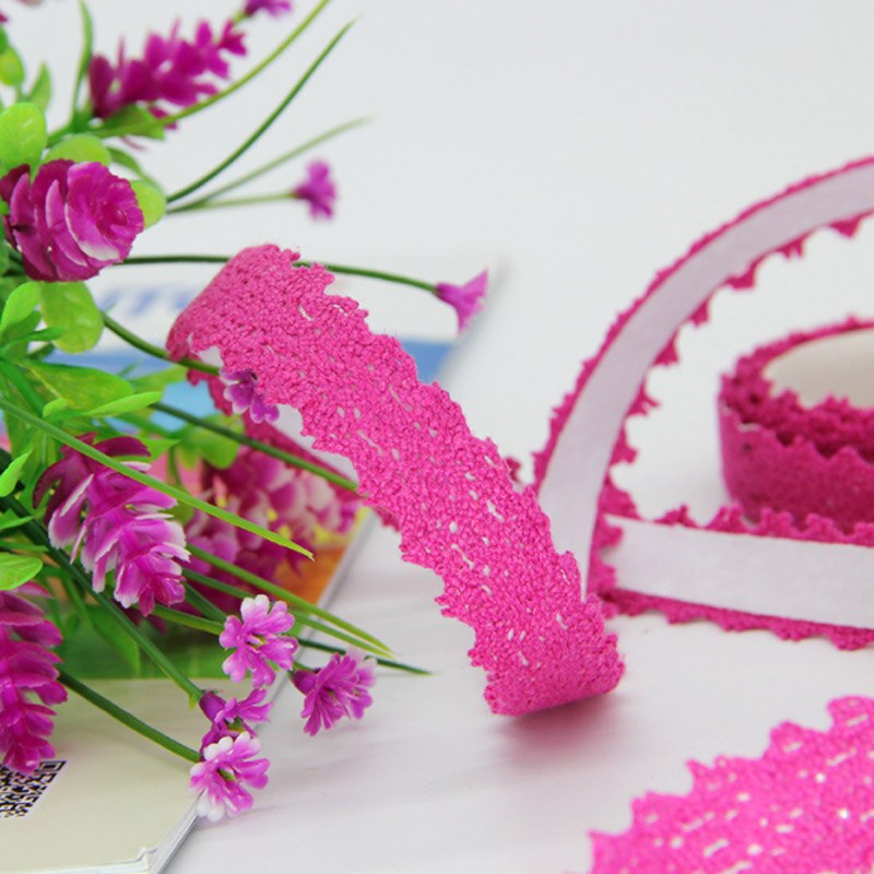 Tapicerka tkanina DIY haftowana siatka 2 jardy taśma koronkowa taśma wykończeniowa sznurek robić szycia dekoracja nić bawełniana ręcznie robiona tkanina na odzież: róża czerwony