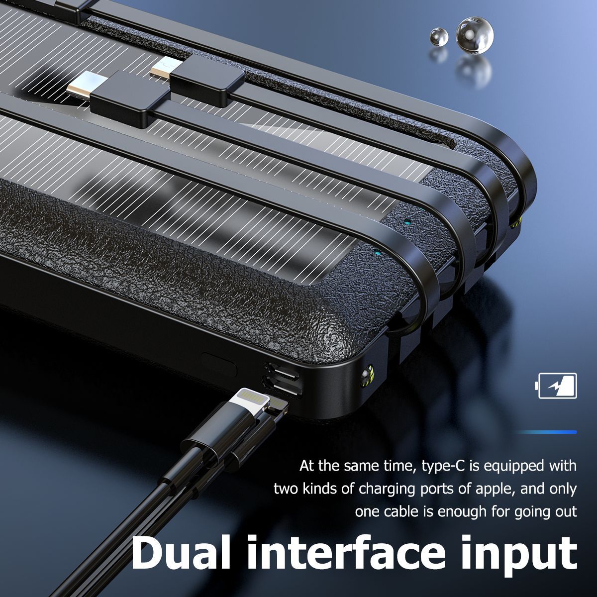 80000Mah Solar Power Bank Snel Opladen Externe Batterij Draagbare Power Bank Met 3 Oplaadkabel