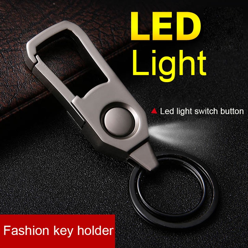 Bycobecy Men And Women General Metal Key Case Men's Car With Light LED Pendant Key Holder Small Keycase Organizer