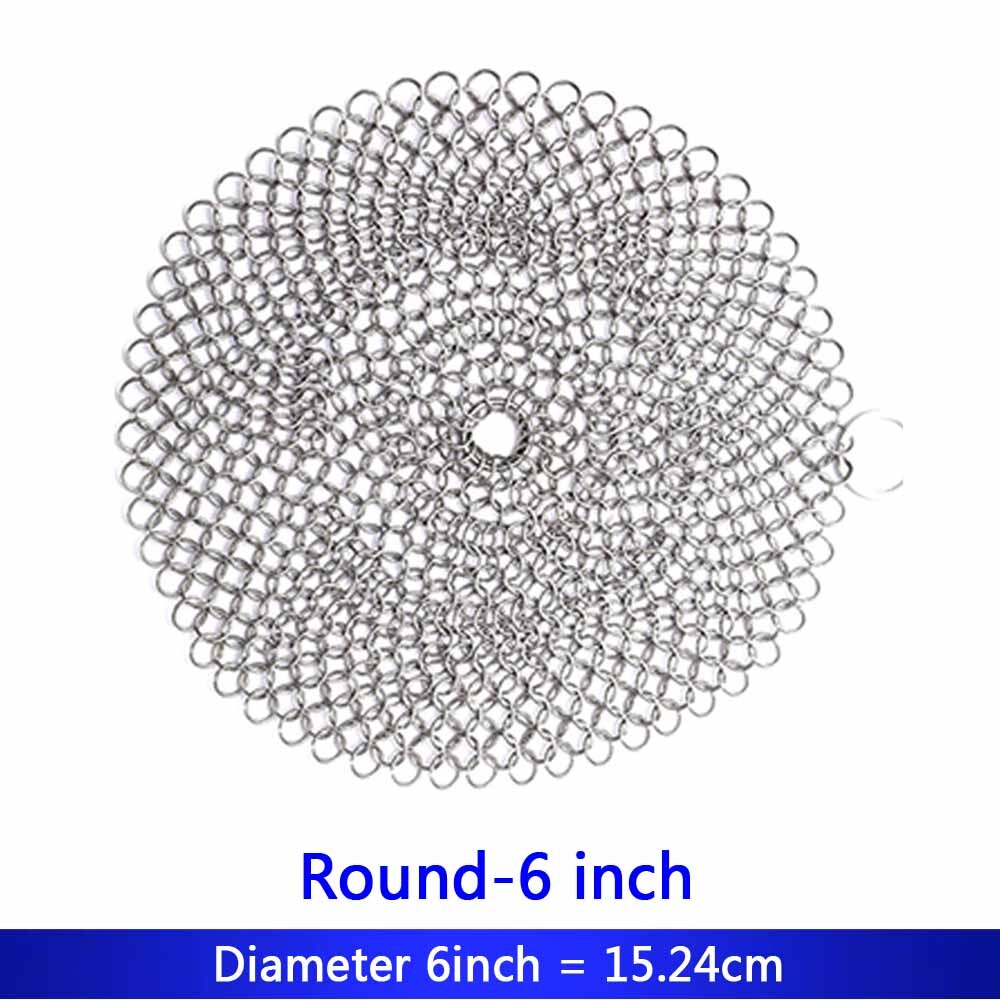 4in-6in 316 Cast Iron Cleaner Kitchen Rust Pot Pans Cleaning Scrubber Steel Rust Remover Scraper Brush Kit Metal Cleaning Brush: Round-6inch