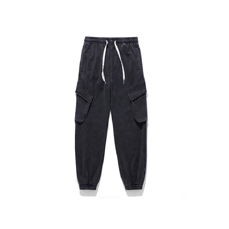 Straat Plus Fluwelen Multi-Pocket Toevallige Overalls Mannen Winter Trendy Sport Losse Gym Joggingbroek Pantalones Deportivos