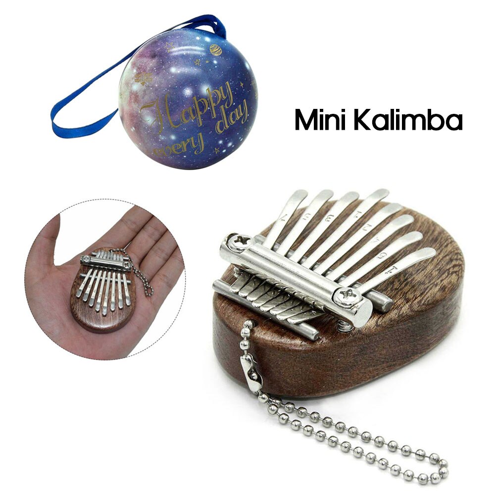 Mini Kalimba 8 Keys Kalimba Transparent Piano Crystal Acrylic Thumb Piano for Kids Adults Beginners Profesisonals Heart-shaped