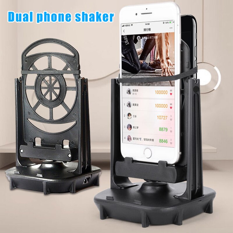 Mobiltelefon shaker til to telefoner usb kabel automatisk ryste trin indtjening swing enhed skridttæller holder tilbehør