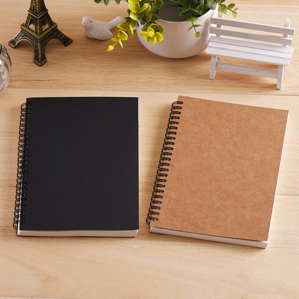 Vintage Kraft Paper Sketchbook Doodle Blank Notebook Coil Notebook Drawing Painting Notebook